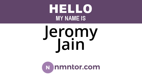 Jeromy Jain