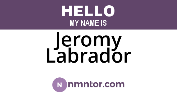 Jeromy Labrador