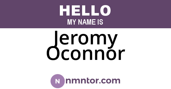 Jeromy Oconnor