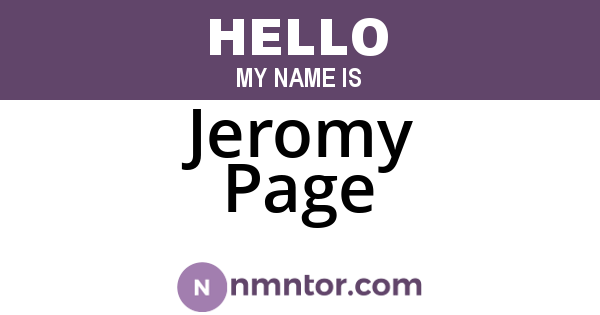 Jeromy Page
