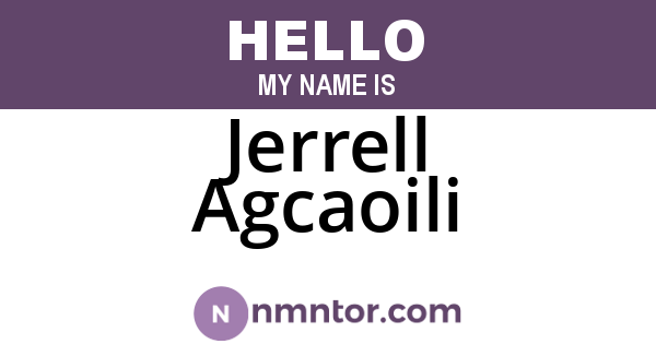 Jerrell Agcaoili