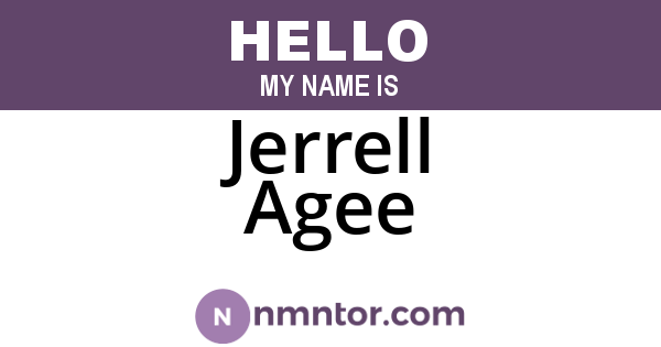 Jerrell Agee
