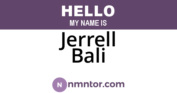 Jerrell Bali