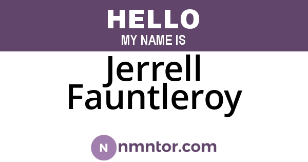 Jerrell Fauntleroy