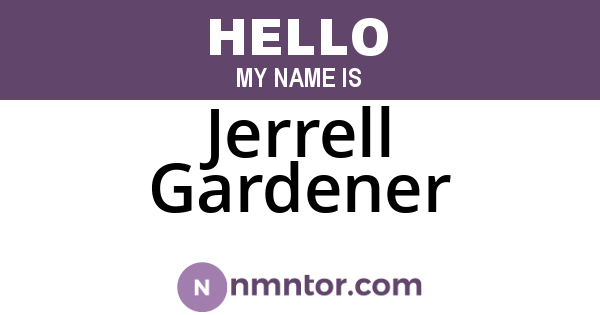 Jerrell Gardener