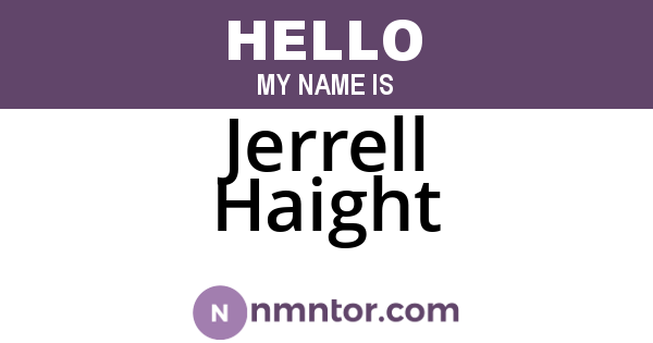 Jerrell Haight