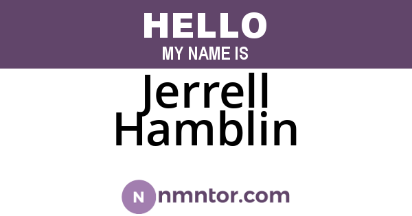 Jerrell Hamblin