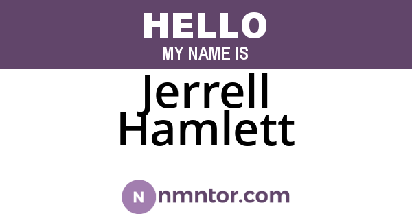 Jerrell Hamlett