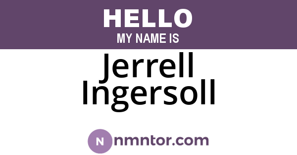 Jerrell Ingersoll