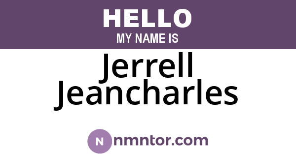 Jerrell Jeancharles
