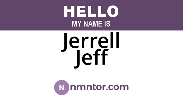 Jerrell Jeff