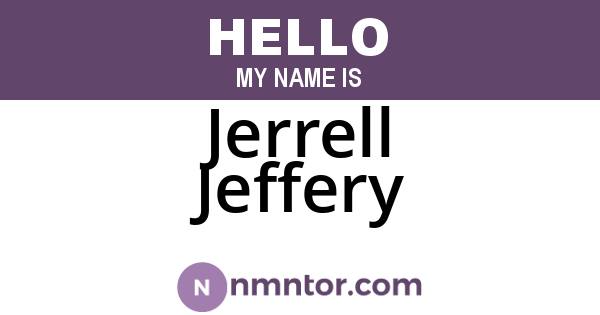 Jerrell Jeffery