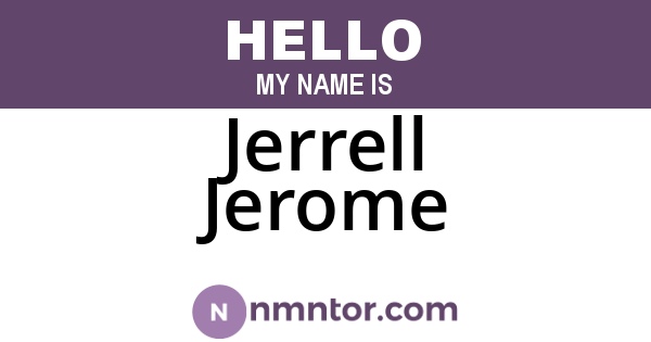 Jerrell Jerome