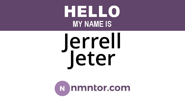 Jerrell Jeter