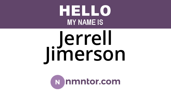 Jerrell Jimerson