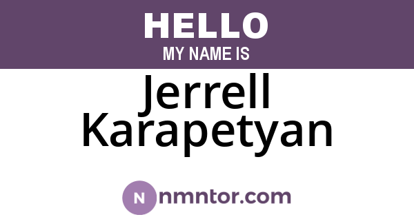Jerrell Karapetyan