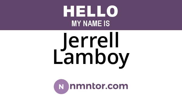 Jerrell Lamboy