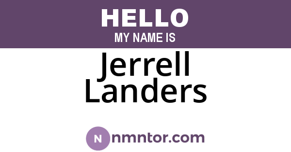 Jerrell Landers