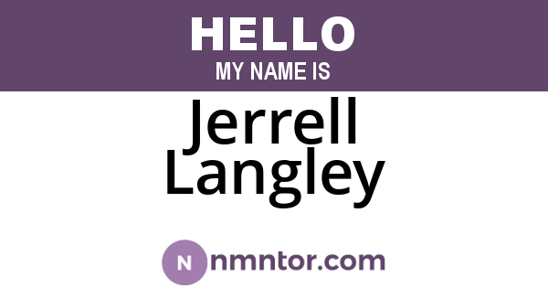 Jerrell Langley
