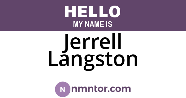 Jerrell Langston