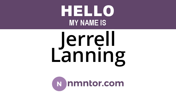 Jerrell Lanning
