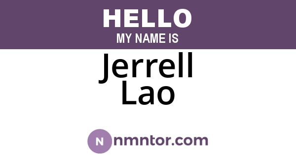 Jerrell Lao
