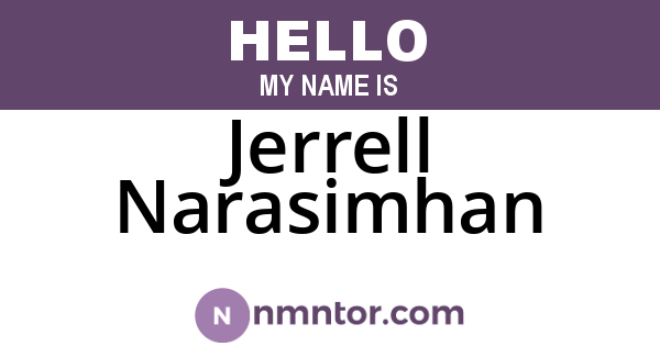 Jerrell Narasimhan