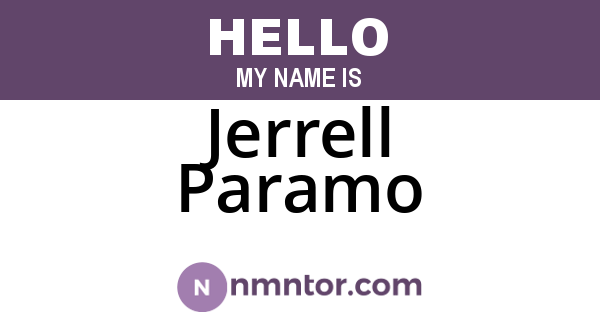 Jerrell Paramo