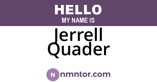 Jerrell Quader