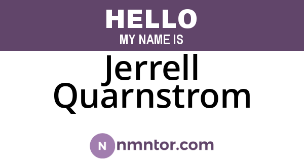 Jerrell Quarnstrom
