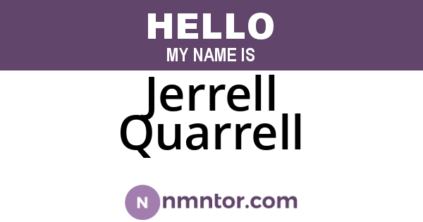 Jerrell Quarrell