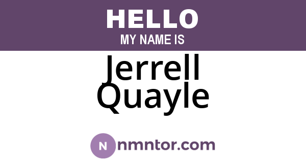 Jerrell Quayle