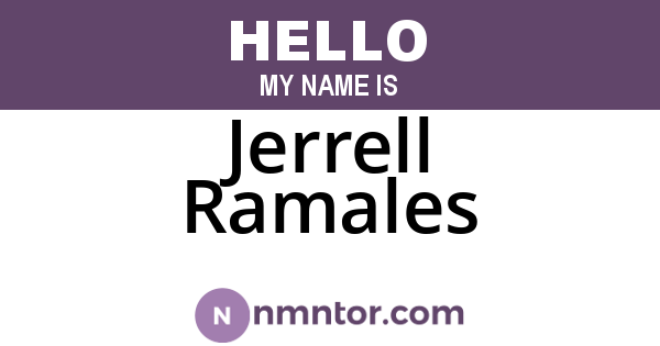 Jerrell Ramales