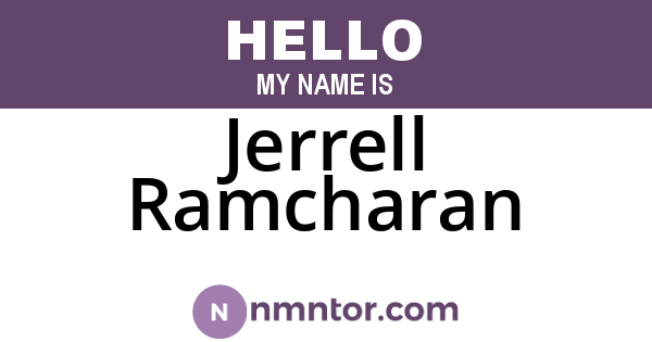 Jerrell Ramcharan