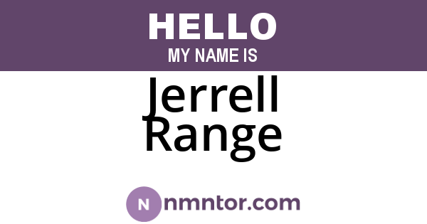 Jerrell Range