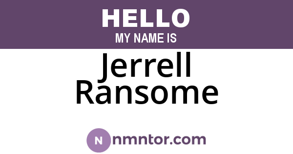 Jerrell Ransome