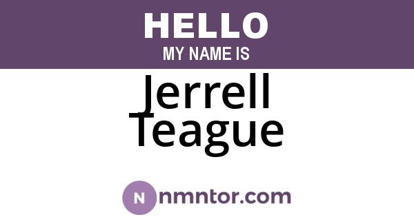 Jerrell Teague