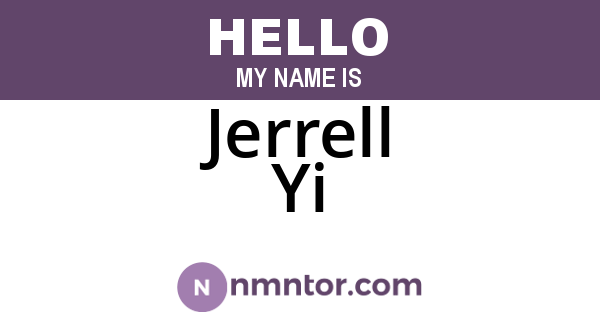 Jerrell Yi
