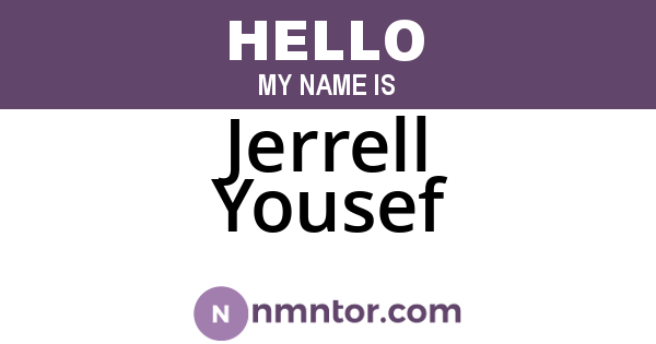 Jerrell Yousef