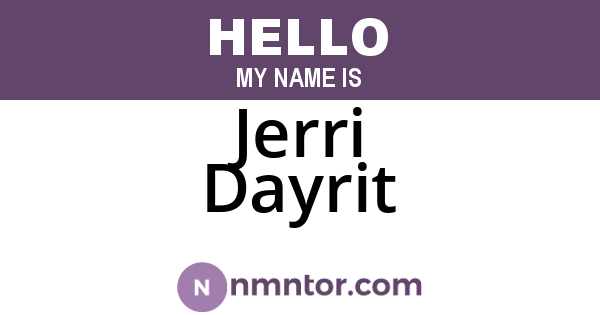 Jerri Dayrit