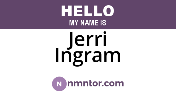 Jerri Ingram