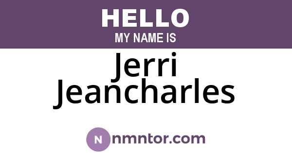 Jerri Jeancharles