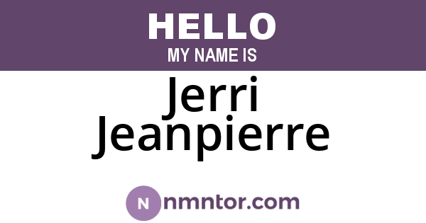 Jerri Jeanpierre