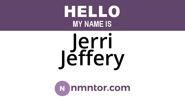 Jerri Jeffery