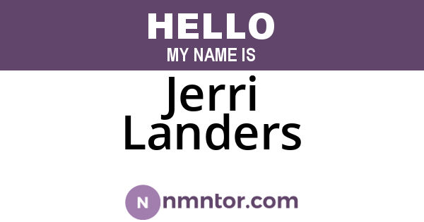 Jerri Landers