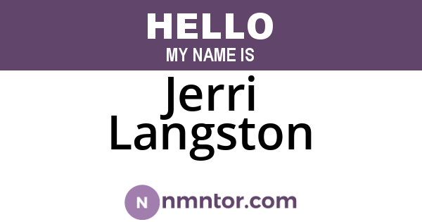 Jerri Langston