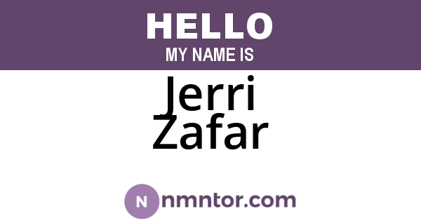 Jerri Zafar