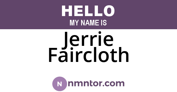 Jerrie Faircloth