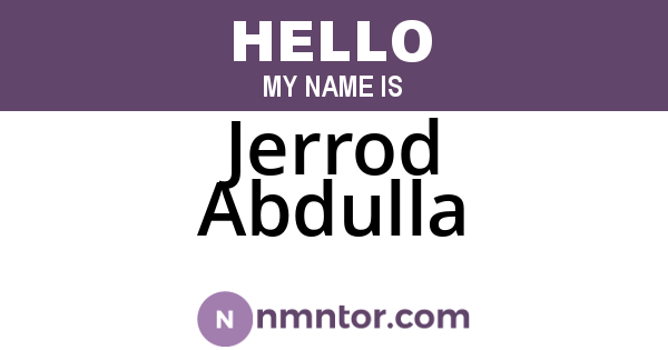 Jerrod Abdulla