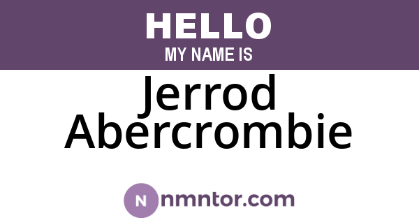 Jerrod Abercrombie